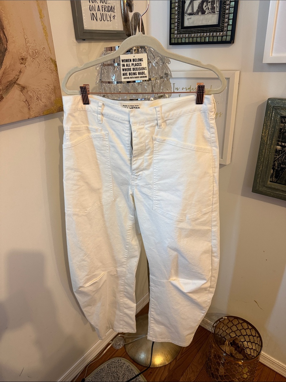 Nili Lotan white barrel pants. Size 2